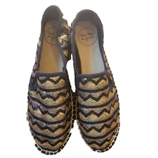 Toni Pons Loafers Womens US 6.5 EU 37 Sequin Espadrille Metallic Shiny Shoe