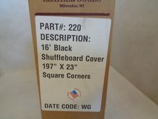 NEW HOOD LEATHER GOOD'S 220 16'FT BLACK SHUFFLEBOARD COVER 197"X23"
