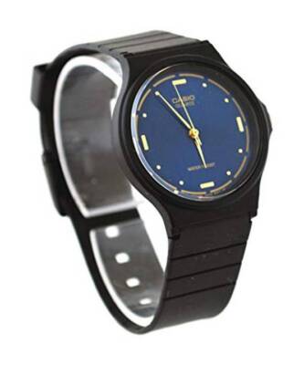 Casio Men S MQ 76 2 Aul Black Resin Quartz Watch With Blue Dial  