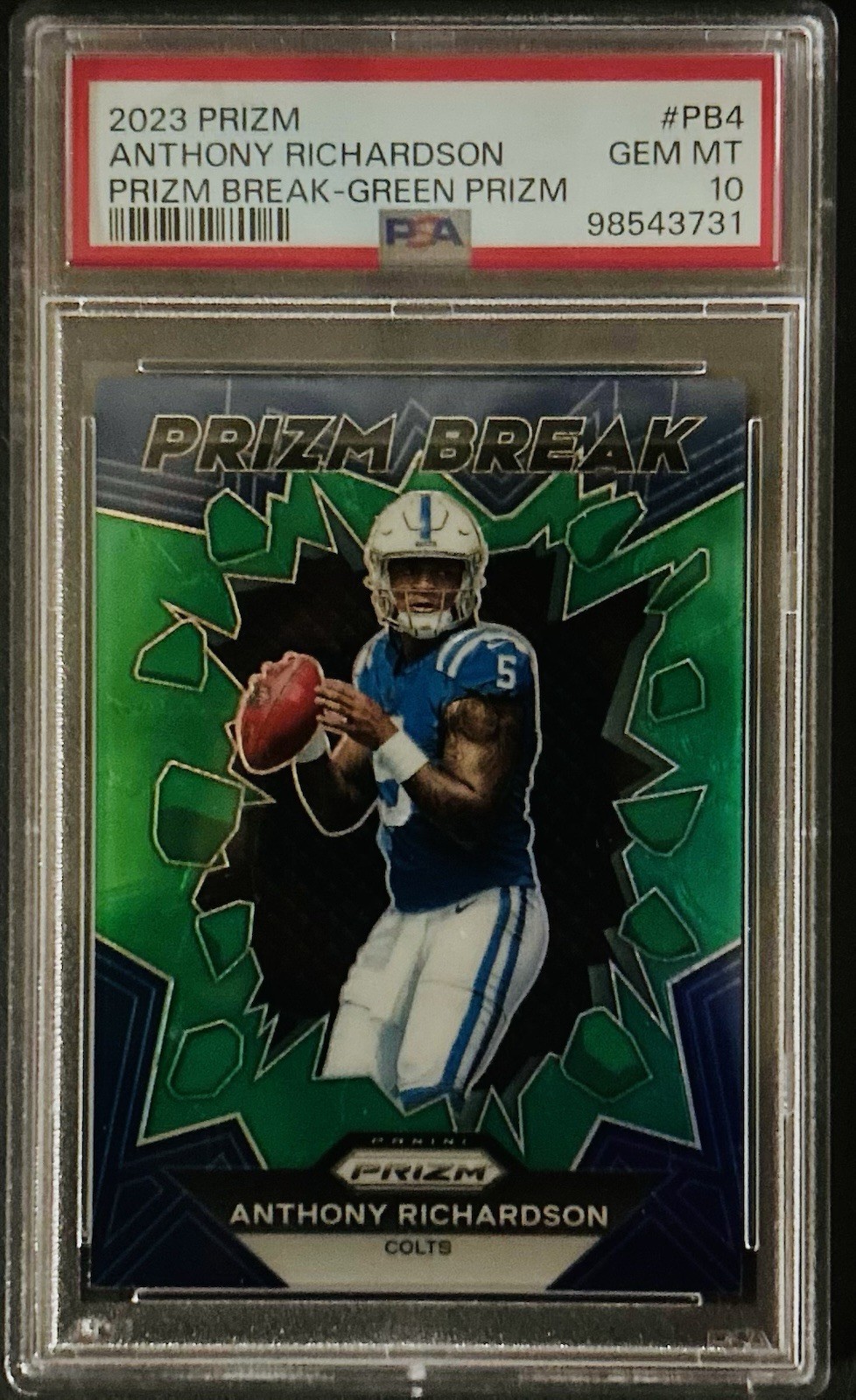 2023 Panini Prizm - Prizm Break Anthony Richardson #PB-4 Green Prizm (RC)