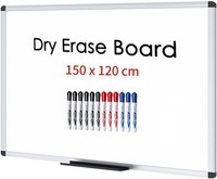 Magnetisches Whiteboard Aluminiumrahmen 150 X 120 Cm Mit 12 Markern BüRo Schule