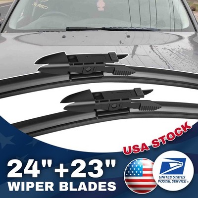 Premium Front Windshield Top Lock Wiper Blades 24''+23''For BMW 530i 2004-2007