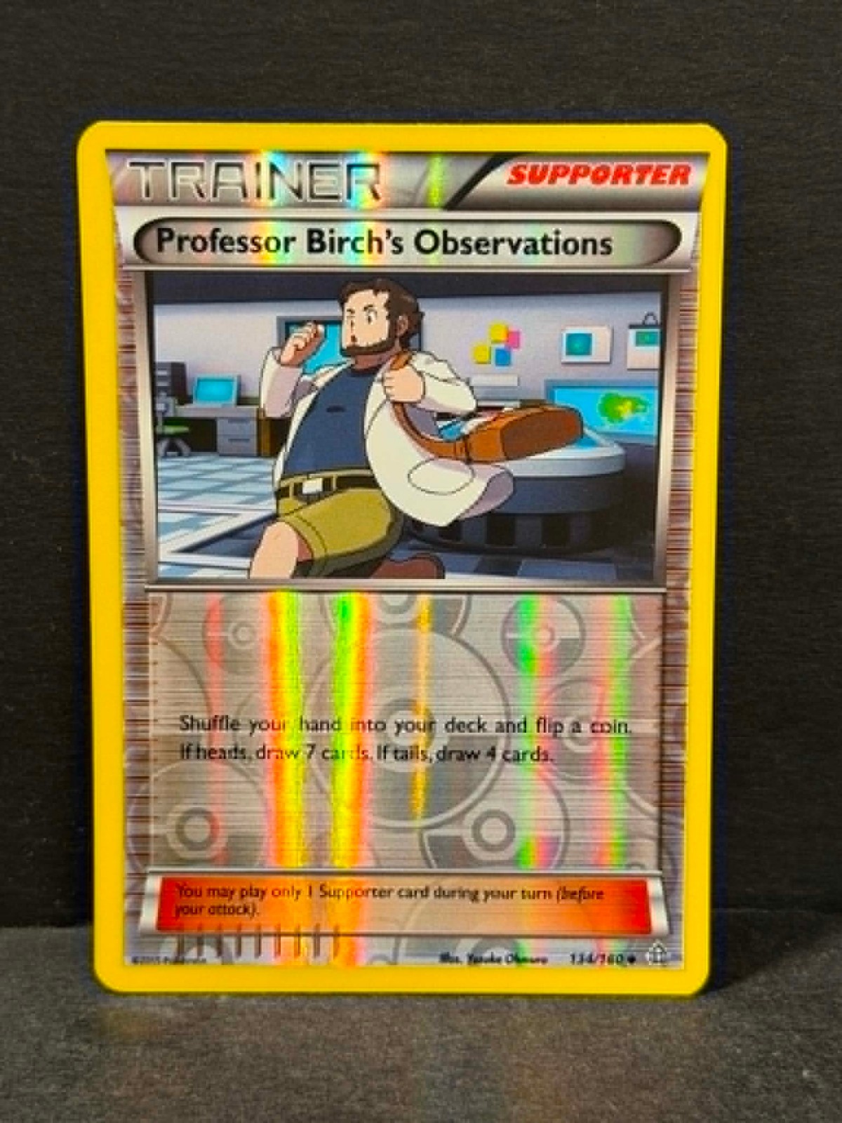 Pokemon PROFESSOR BIRCH'S OBSERVATIONS 134/160 HOLO Playing Card TCG ** L@@K **