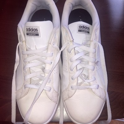 Adidas Cloudfoam Advantage White Leather Sneakers Mens Size 11