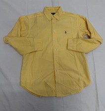 Ralph Lauren Boys Yellow Long Sleeve Button Down Oxford Shirt Size 10