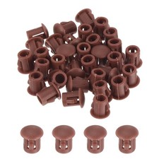 32Pcs 5mm Red-Brown Nylon Plastic Round Locking Hole Plugs Insert End Caps
