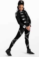 Dance Pre-Owned Costume Weissman 12290 Intermediate Child Silver 2 Pc Hip Hop