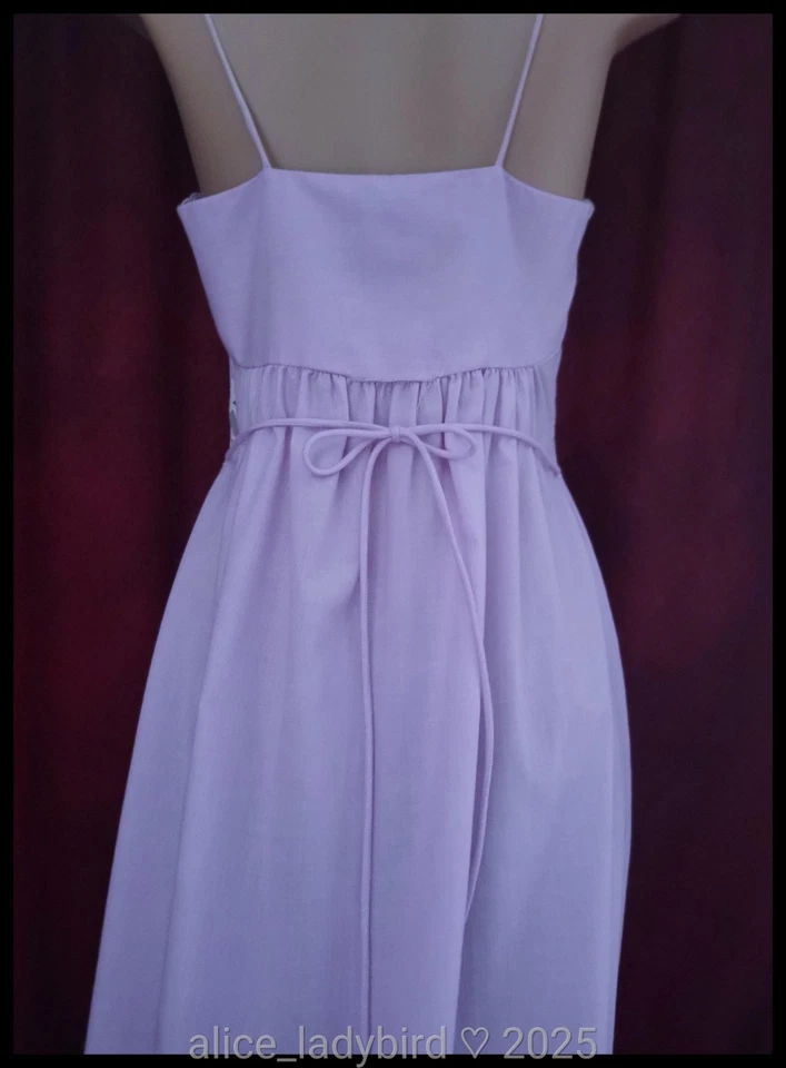 Maxi VESTIDO Vintage LILY Of France Cami Top ENCAJE AÑOS 70 Lencería Sin Mangas Delantal Vestido S/M Foto 4 de 4