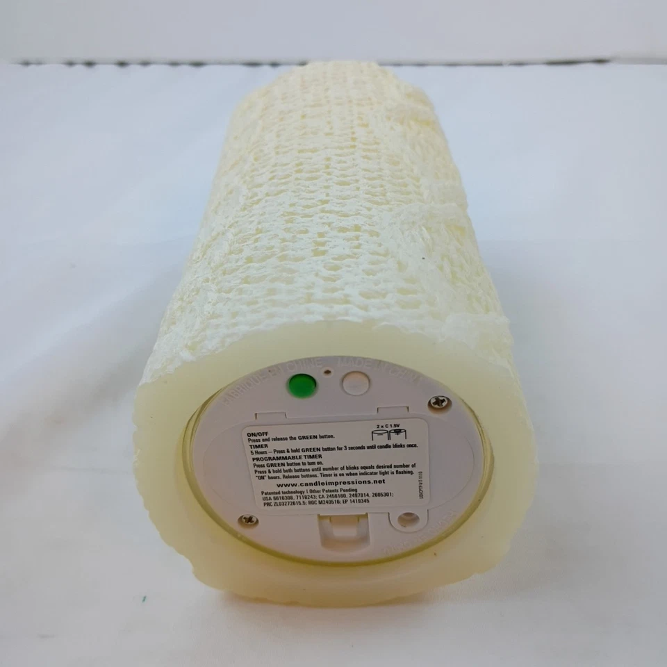 Vela Impresiones Tejida Alimentada por Batería LED Vela con Temporizador Programable Foto 4 de 4