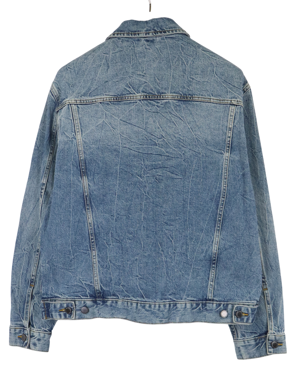 SUPERDRY Jacket Men's XXL Faded Denim Tokyo JPN Trucker Button Up