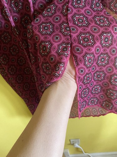 geftaki vintage women’s swim cover up Medium Pink Black - Picture 4 of 5