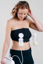 Simple Wishes Postpartum Pumping Bra - Adjustable Hands Free, Black XS - L