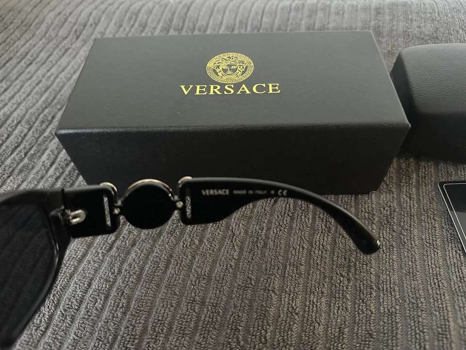 GENUINE - BRAND NEW VERSACE VE 4361 BIGGIE Black Grey Hexagonal Sunglasses - image 4 of 4