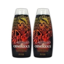 Lot 2 Ed Hardy Obnoxious Indoor Tanning Lotion Accelerator Bronzer Dark Tan Bed