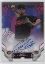 2019 Topps High Tek High Tek Auto Pink /75 Carlos Carrasco #HTA-CC Auto 5w7
