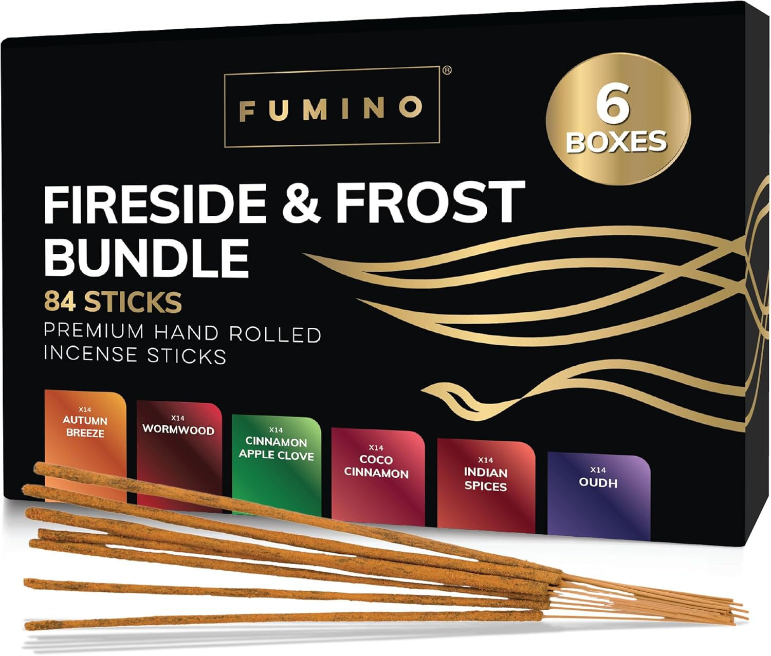 Fumino Fresh Incense Sticks Multipack Fireside Frost 84 Masala Joss Home DecorUK