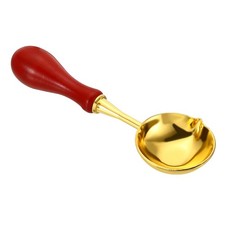 4" Wax Seal Spoon Wax Melting Spoon Vintage Wooden Handle Red
