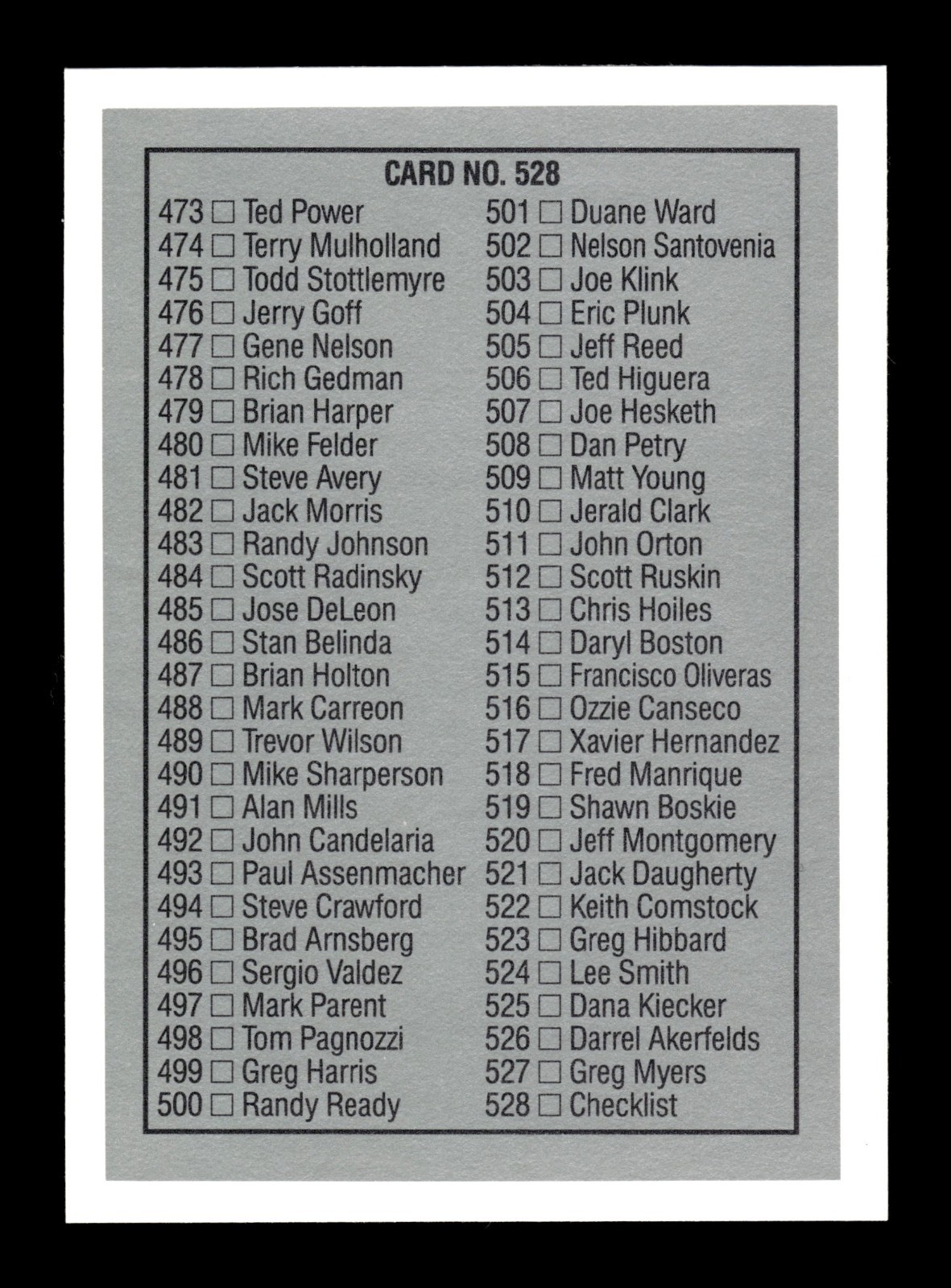 CHECKLIST ⚾ 1990 Leaf Baseball #528 Ryne Sandberg
