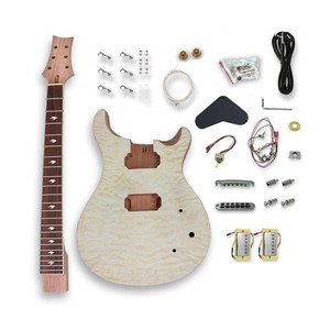 DIY Kit guitare - Corps en acajou avec érable matelassé - Tableau de bord Rosewood
