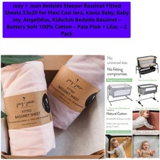 Pale Pink Lilac Baby Bassinet Sheets 33x20 - Luxurious Cotton Comfort 2 Pack