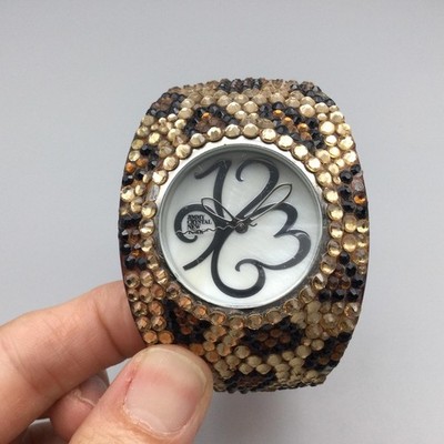 3d Leopard Watch Crystals Bangle Style Jimmy Crystal New York Leopard Bangle Watch Women 46mm Cuff  main image 2