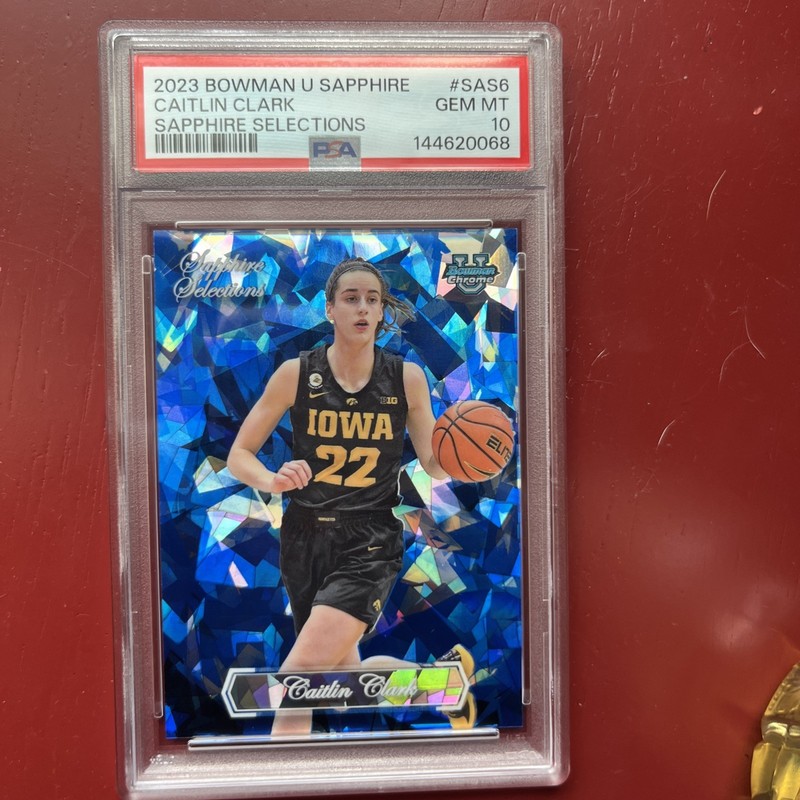 2023-24 Bowman Chrome University Sapphire Caitlin Clark #SAS-6 Selections PSA 10