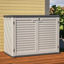Horizontal Storage Shed 28 Cu.ft Outdoor Storage Cabinet with Removable Shelf