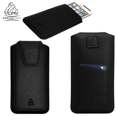 Echt Leder Tasche Klimmzug Etui Handarbeit mit Kartenfach für Handy