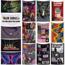 Tame Impala Psychedelic Rock Band Flag Banner Wall Hang Tapestry + Brass Grommet