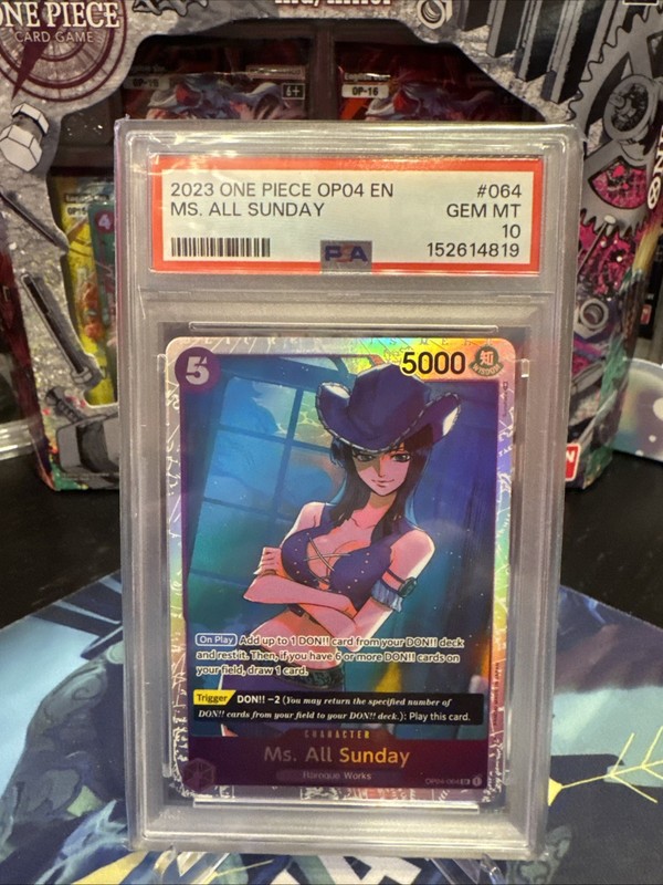 2023 ONE PIECE OP04-KINGDOMS OF INTRIGUE #064 MS. ALL SUNDAY PSA 10