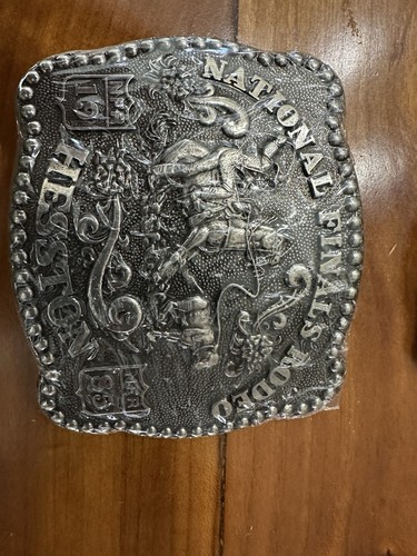 Boucle De Ceinture Vintage Rodéo – Mini Finales Nationales 1985 – Veau Hesston