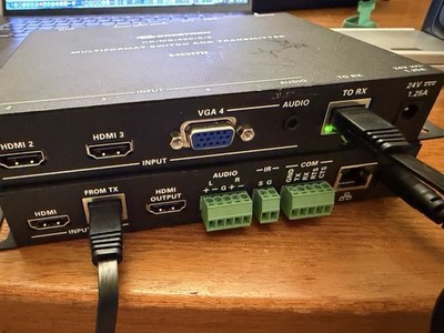 Crestron HD-MD-400-C-E Multiformat HDMI Transmitter & Receiver Set Tested w/ PSU