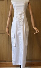 Zara White Strapless Trench Coat Dress Size Xs