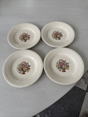 Vintage Salem China Victory Basket Petit Point Cross Stitch (Set Of 4)