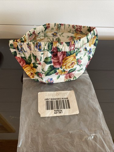 Longaberger 7" Generaciones Forro Jardín Esplendor 237521 Rosas Florales Base Marfil - Imagen 1 de 6