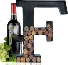 Metal Letter Wine Cork Keepsake Saver & Holder Monogram w/Free Wall Mount Kit A-