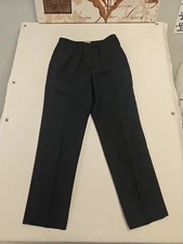 Dress Barn Womens Classic Black Slight Pinstripe Pants Flat Front SZ 6  Polyeste