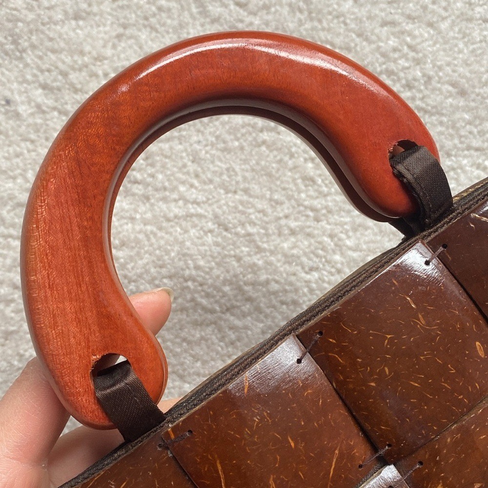 HANDCRAFTED Coconut Shell Patchwork Handbag Purse… - image 10