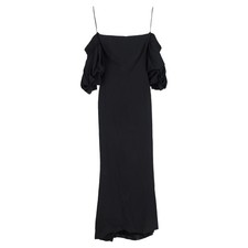 Alexander Mcqueen Maxi Off-Shoulder Dress In Viscose Women Black M