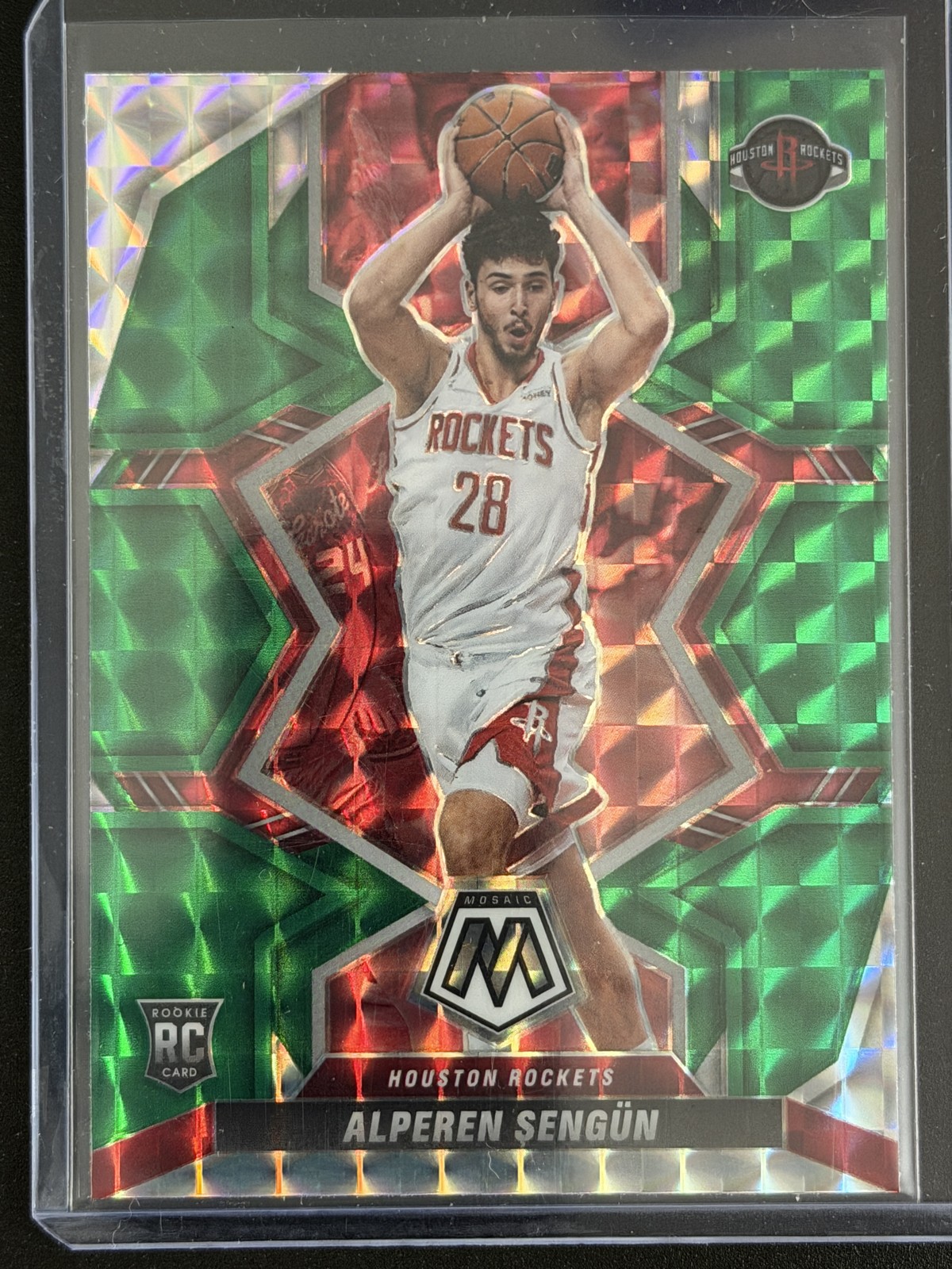 2021-22 Panini Mosaic - Rookies Alperen Sengun #218 Green Mosaic Prizm (RC)