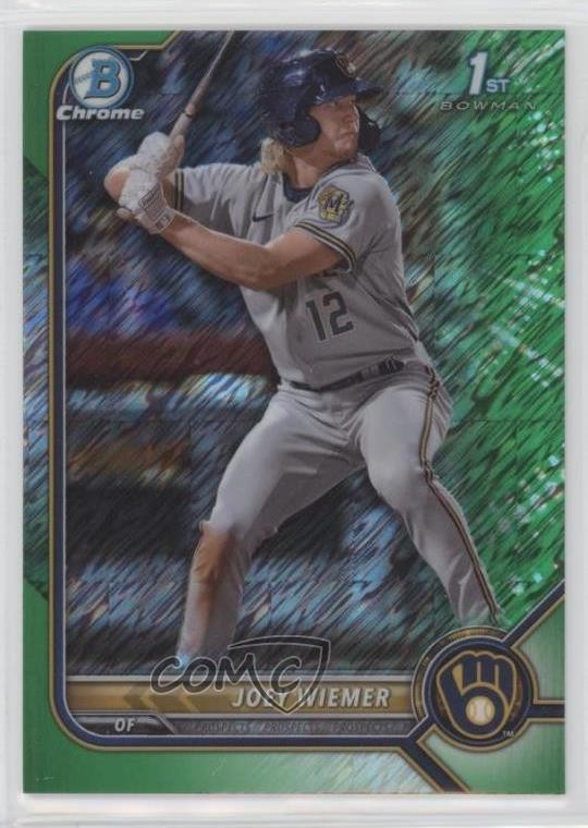 2022 Bowman Chrome Prospects Green Shimmer Refractor 31/99 Joey Wiemer #BCP-207