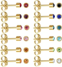 12 Pairs Ear Piercing Stud Earrings for Ear Piercing Guns Surgical Stainless