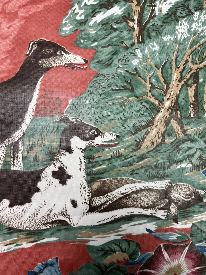 Lee Jofa - Whippets - Red - 100% Cotton Fabric - 2 & 3/8 Yds x 39" - Image 4 of 4