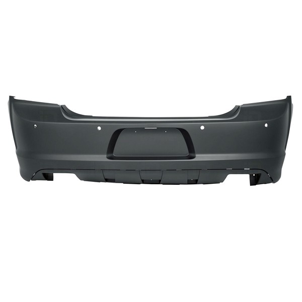 12-14 Charger Sedan Primed Rear Bumper Cover with Park Assist Sensor Holes
