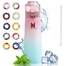 650ml Flavour Water Bottle with 10 Pods BPA-Free Tritan Leakproof Straw Portable