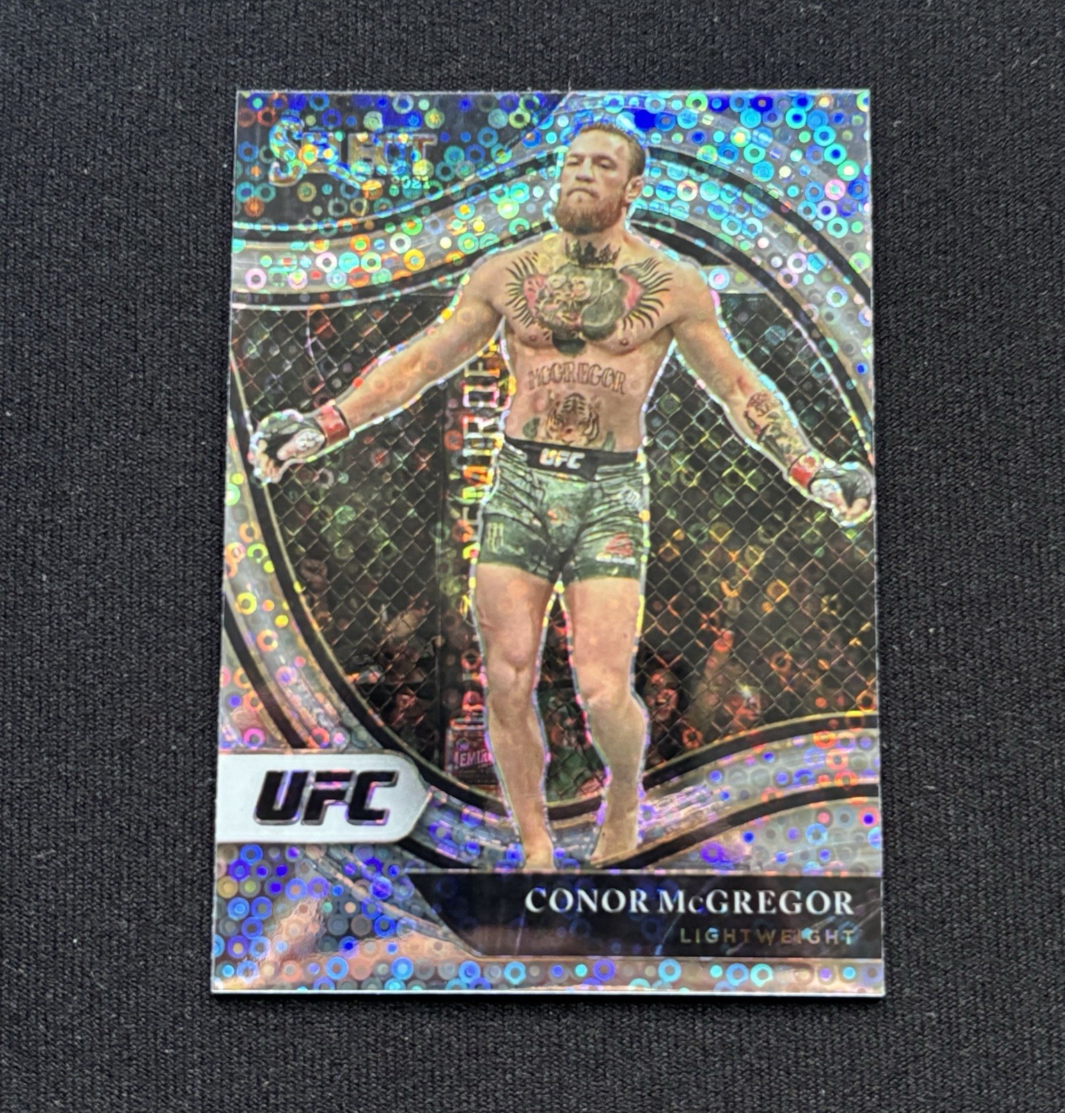 Conor McGregor UFC 2021 Select Octagonside Silver Disco Prizm #284 SP