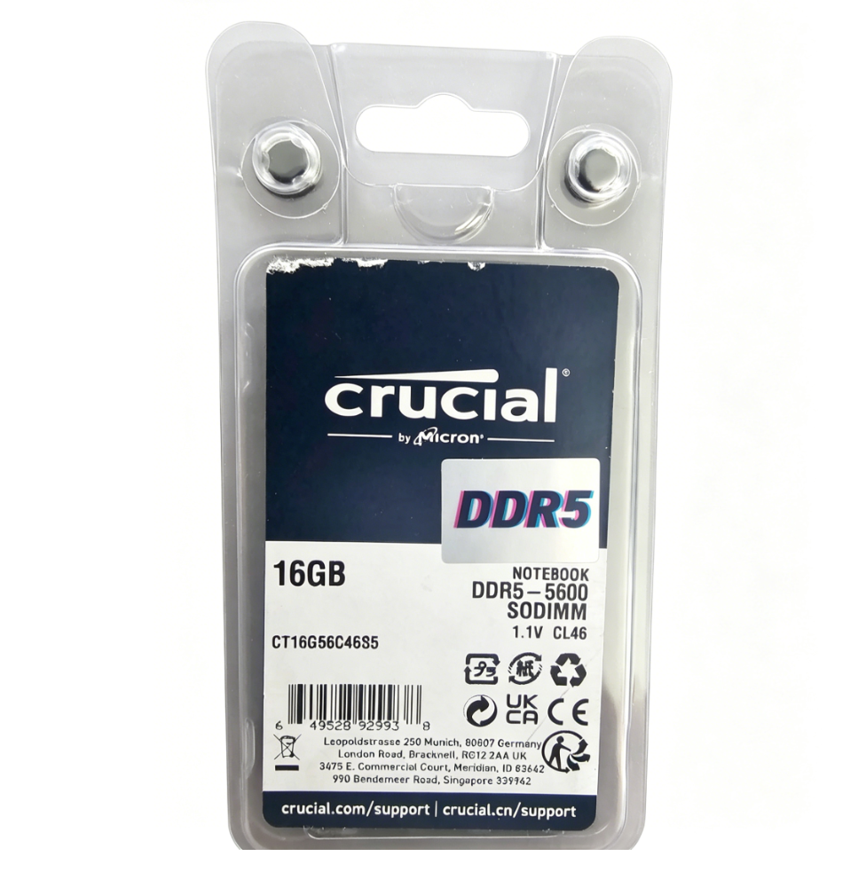 Crucial DDR5 SDRAM SO-DIMM 16GB PC5-4800/5600 CT16G56C46S5 | eBay