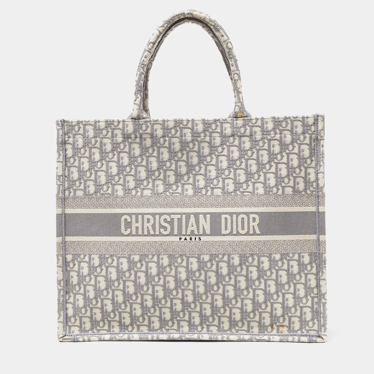 Christian Dior トートバッグ グレー ベージュ ディオール ブックトート トワル ド ジュイ トートバッグ ベージュ