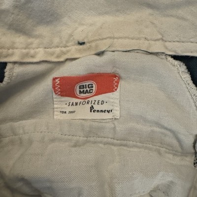 Vintage 50s Penneys Big Mac Sanforized Sail Cloth Sun Faded Twill