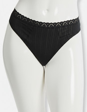 Hanky Panky Women's Black Micro Stripe Low Rise Thong Panty Size M